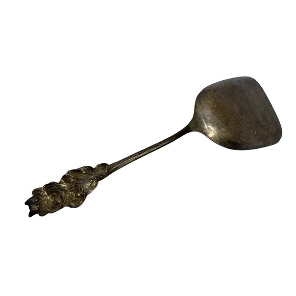Reed & Barton Rose Leaf Silver Plated Shovel Sugar Spoon Collectible Vintage - Picture 3 of 9